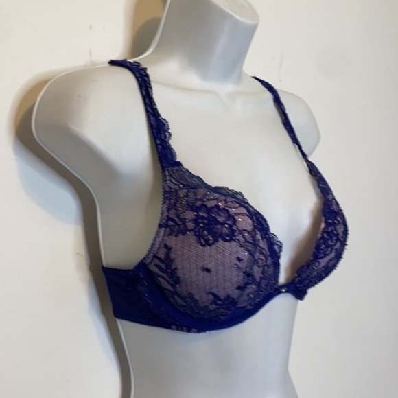 Victoria Secret Push Up Underwire multiway Purple Lace Bra Size 32C - Picture 3 of 9